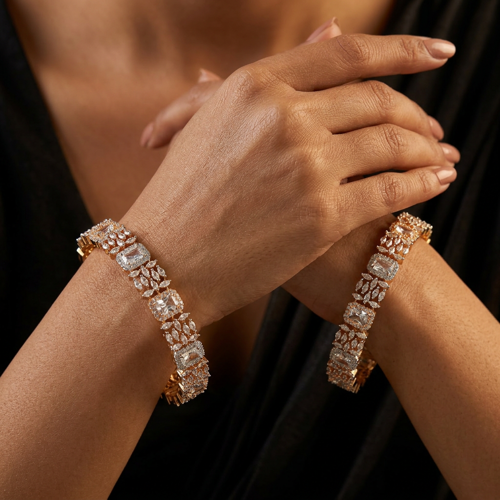 Highmark Frame Gj Bangles with Sculpted Connector Design