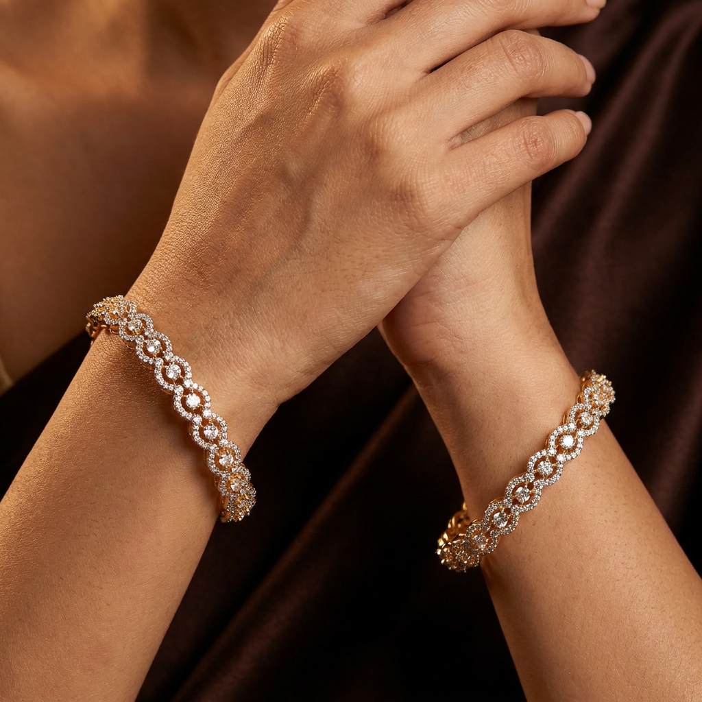Orbit Chain Gj Bangles with Continuous Open Link Design