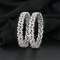 Interlock Path Rhodium Bangles with Repeating Accent Placement