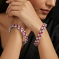 Jewel Matrix Rhodium Bangles with Textured Open Frame Pattern