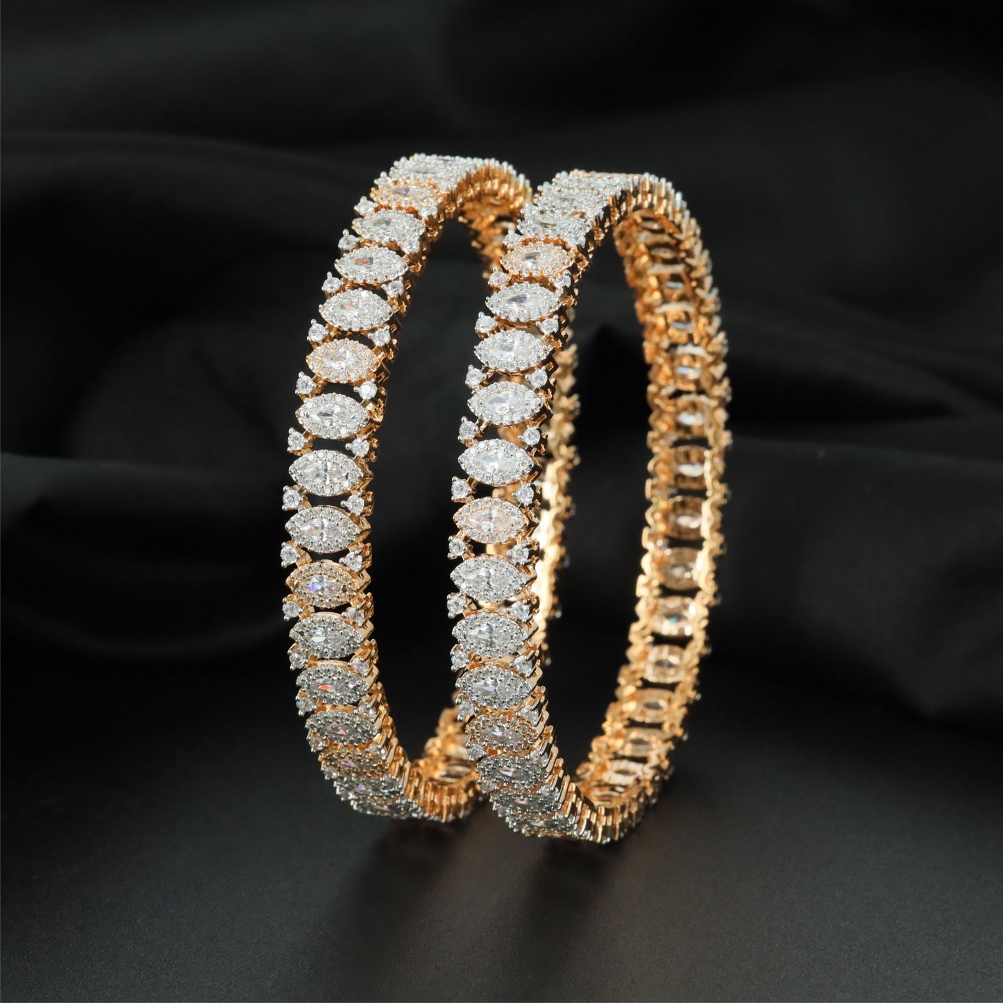 Gallery Oval Gj Bangles with Refined Frame Construction
