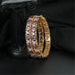 Graceful GJ Bangles Featuring Oval Settings and Petal Clusters