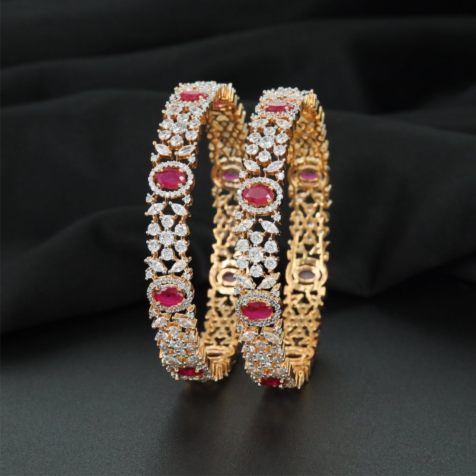 Artisan Gallery Gj Bangles with Detailed Floral Arrangement