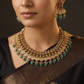Vintage Lakshmi Border Necklace with Dense Coin Arrangement
