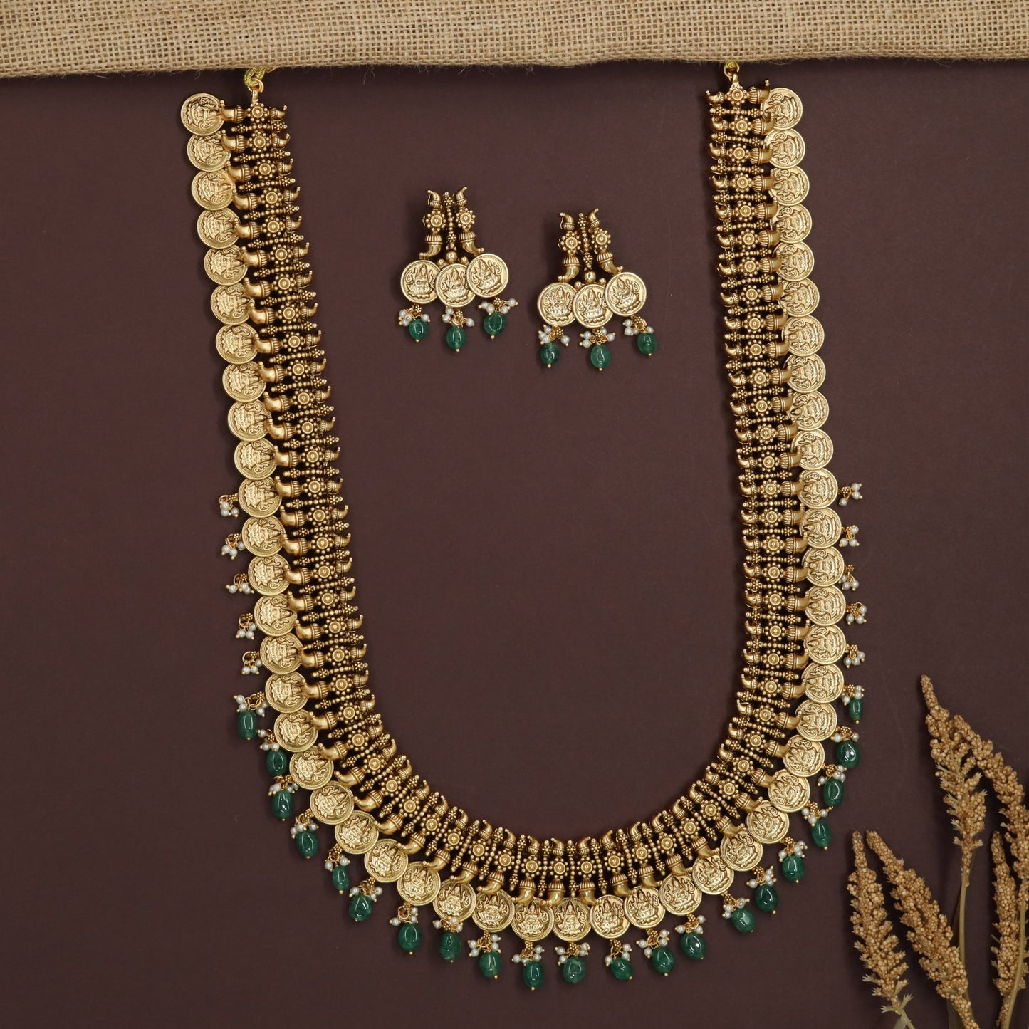 Antique Coin Long Haara with Structured Hanging Craftsmanship