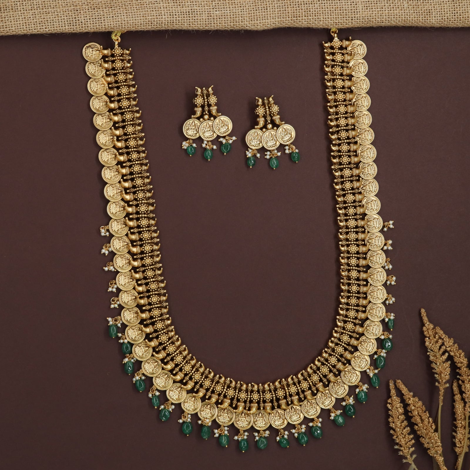 Antique Coin Long Haara with Structured Hanging Craftsmanship