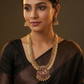 Peacock Pendant Coin Long Haara with Temple Border Detailing
