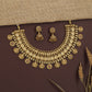 Coin Drop Temple Necklace with Dense Lakshmi Border Detailing