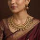 Coin Drop Temple Necklace with Dense Lakshmi Border Detailing