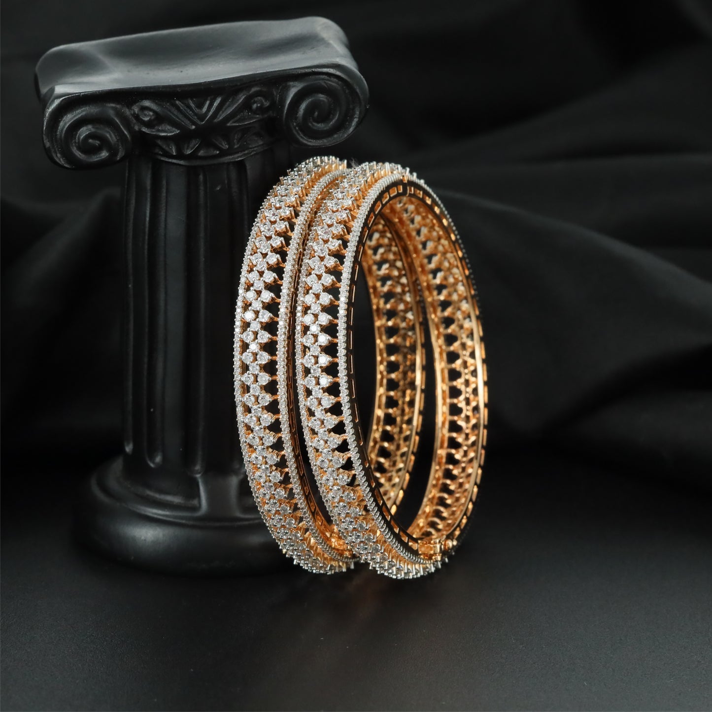 Prestige Mesh Gallery Gj Bangles with Ornamental Structural Pattern