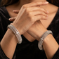Intricate Texture Flow Rhodium Bangles with Sculpted Band Construction