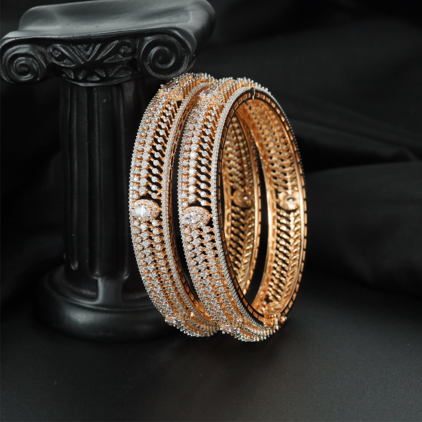 Inspire Weave Gj Bangles with Detailed Edge Pattern