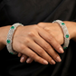 Inspire Floral Rhodium Bangles with Refined Framework Layout