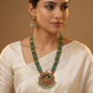 Peacock Connector Beads Long Haara with Lakshmi Pendant Detailing