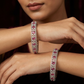 Keepsake Vine Rhodium Bangles with Textured Openwork Layout