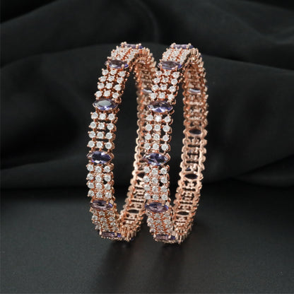 Knotline Gallery Rose Gold Bangles with Refined Border Structure
