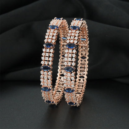 Latticebeam Rose Gold Bangles with Continuous Linked Layout