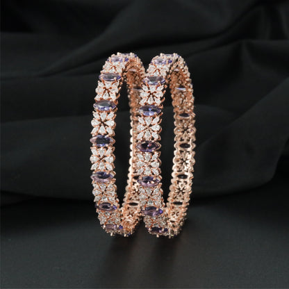 Floralink Rose Gold Bangles with Symmetrical Surface Design
