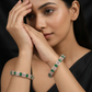 Amber Floral Frame Rose Gold Bangles with Repeating Centre Highlights