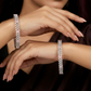 Jewelwork Network Rhodium Bangles with Repeating Highlight Placement