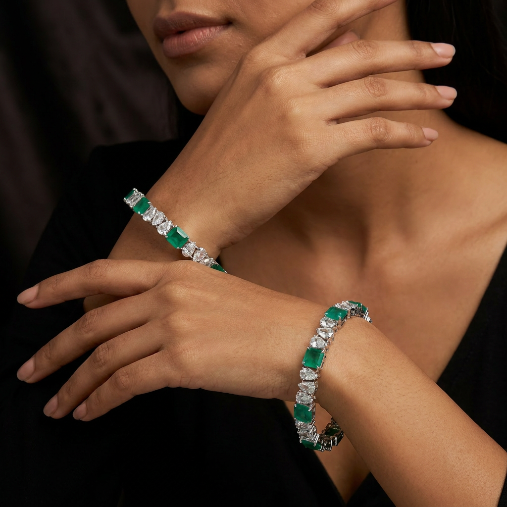 Icon Ribbon Rhodium Bangles with Textured Open Structure