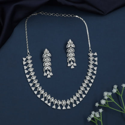 Luxury Leaf Pattern Bridal Necklace Set