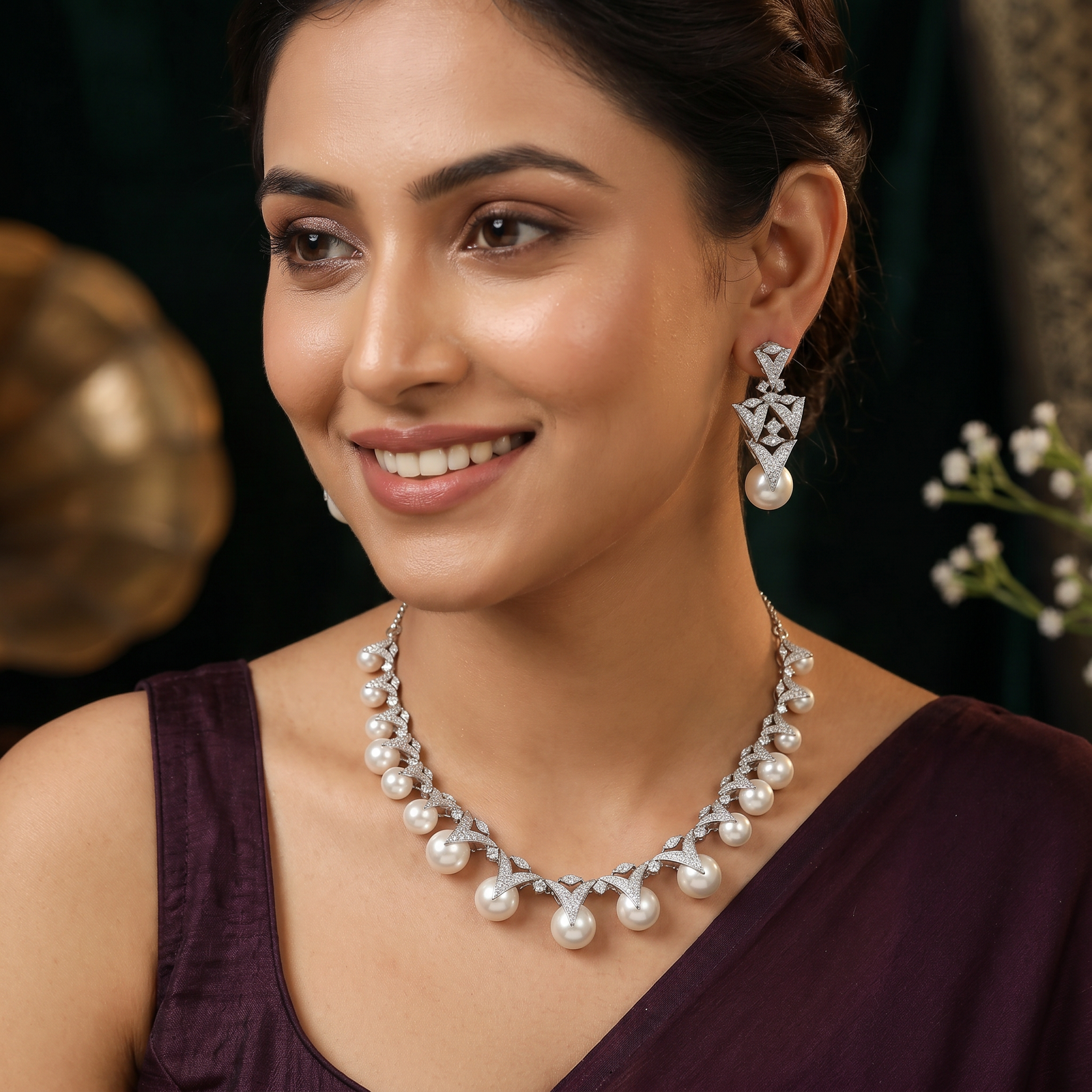 Opulent Ivory Drop Necklace Collection