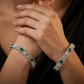 Meadow Vine Rhodium Bangles with Sculpted Decorative Profile