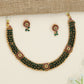 Granule Curve Antique Necklace with Decorative Bead Weaving