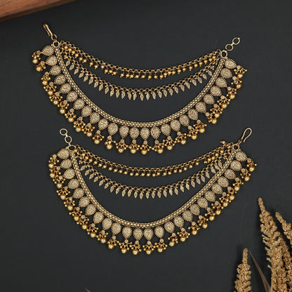 Signature Fringe Mati with Curved Paisley Rows and Dangling Elements