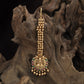 Stone Fringe Antique Tikka with Lakshmi Pendant and Orb Tassels