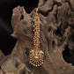 Beaded chain tikka with Lakshmi panel pendant and dense fringe drop detailing