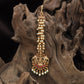 Beaded chain tikka with Lakshmi panel pendant and dense fringe drop detailing