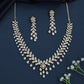 Aerial Leaf Necklace with Geometric Center Drop