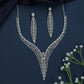 Crystal Stream Necklace with Structured V Shape Layout