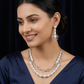 Moonlink Pearl Necklace with Geometric Openwork Design