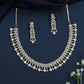 Brilliance Fern Rhodium Necklace with Pearl Drop Border