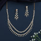 Crystal Cascade Necklace with Rounded Link Arrangement