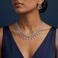 Scalloped Link Necklace with Star Drop Accents