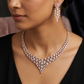Teardrop Accent Necklace with Floral Cluster Detailing