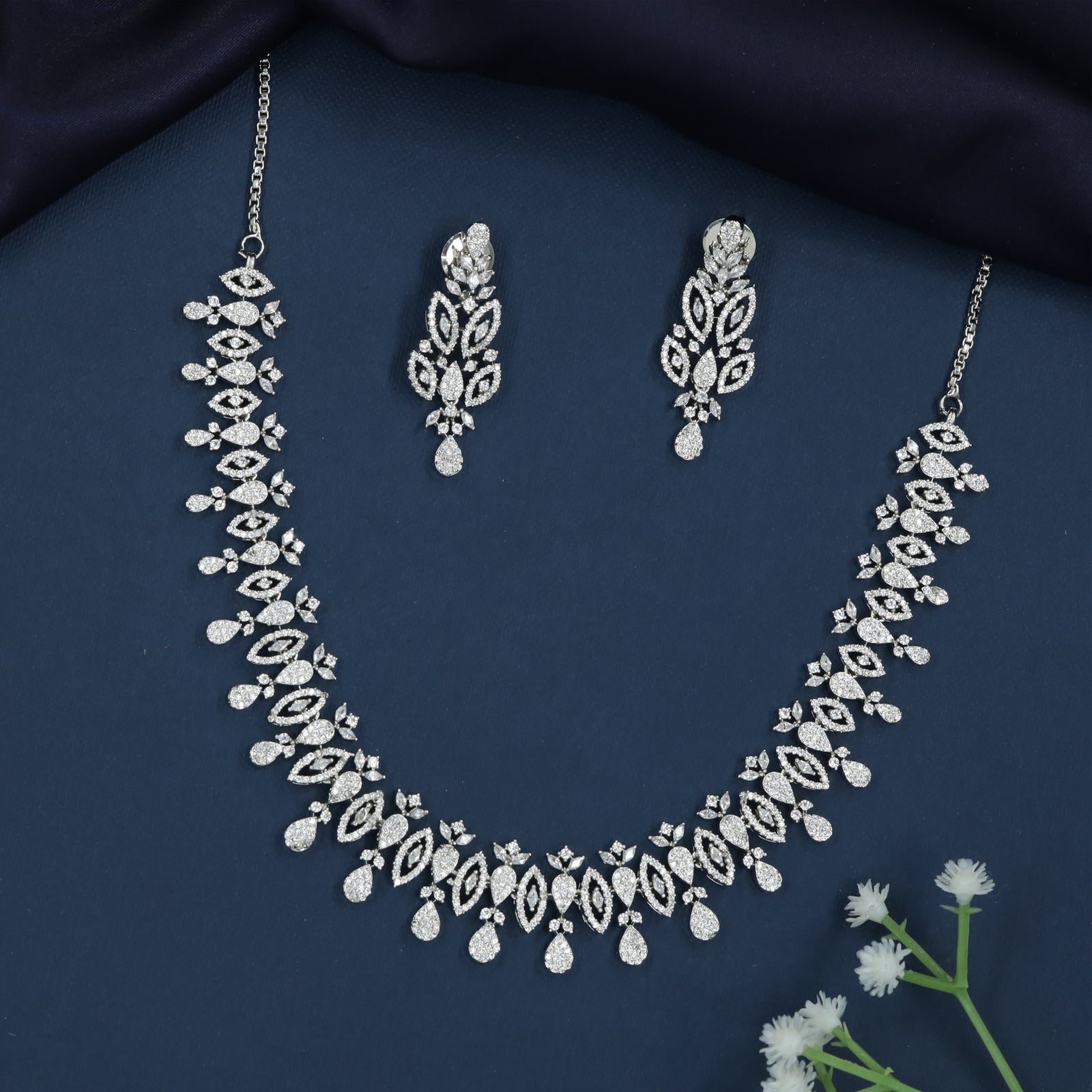 Petal Trail Necklace with Curved Hanging Layout
