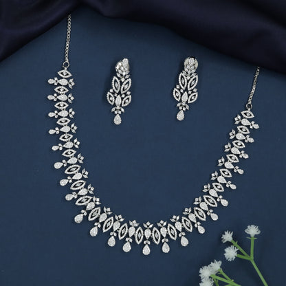 Petal Trail Necklace with Curved Hanging Layout