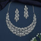 Interwoven Marquise Necklace with Curved Floral Border Flow