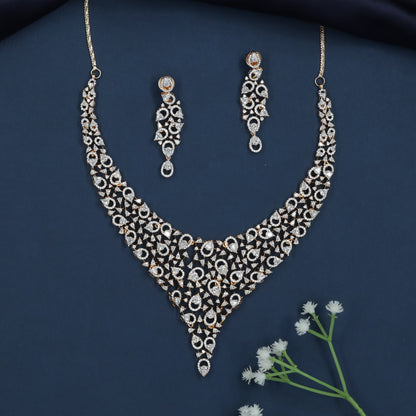 Braided Fringe Necklace with Decorative Open Drop Flow
