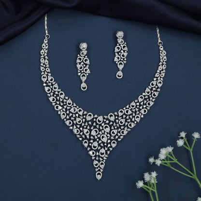 Braided Fringe Necklace with Decorative Open Drop Flow