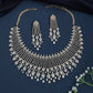 Floral Fringe Necklace with Cascading Drop Curtains