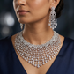 Marquise Floral Necklace with Multi Strand Drop Styling