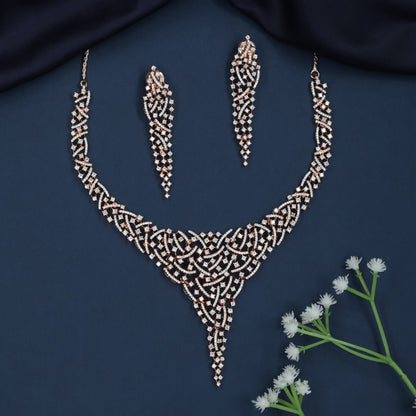 Interlock Weave Necklace with Cascading Border Styling