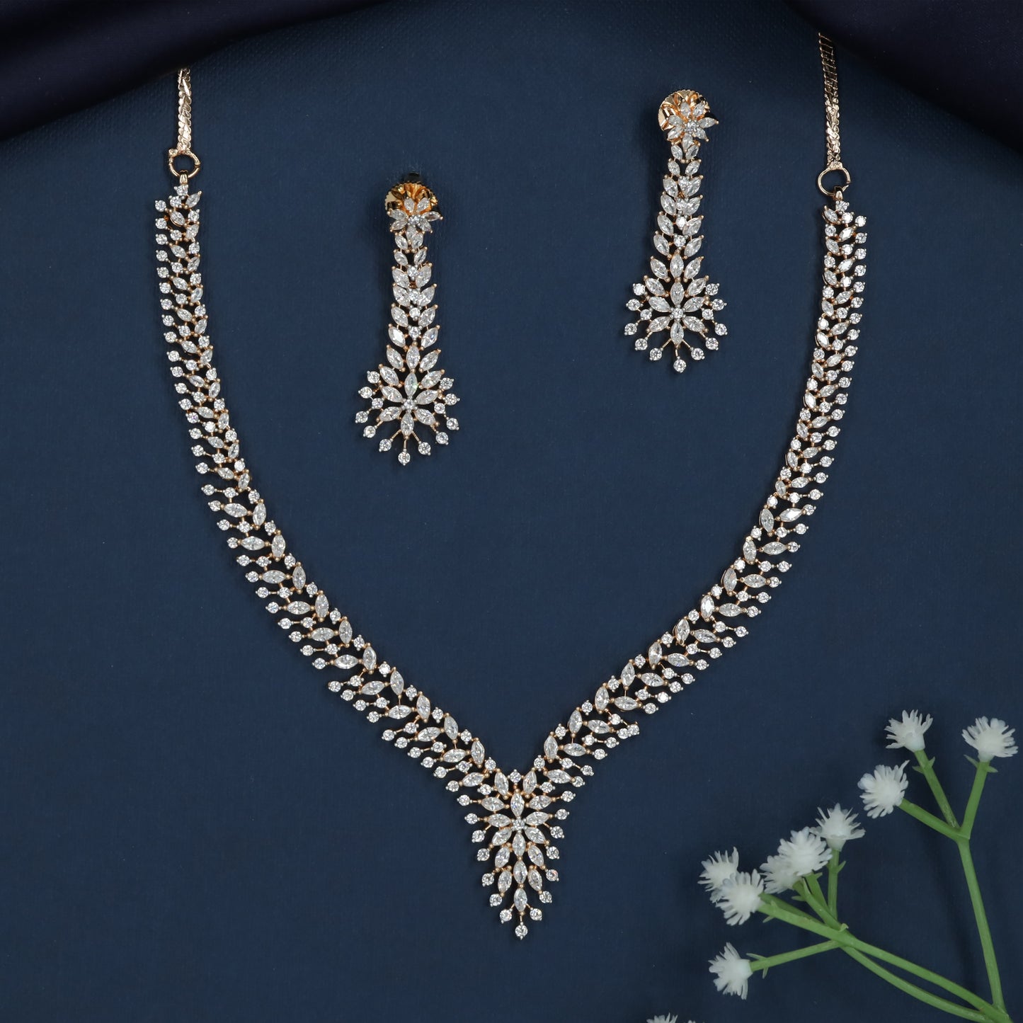 Petal Trail Necklace with Cascading Floral Detailing