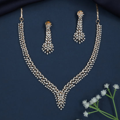 Petal Trail Necklace with Cascading Floral Detailing